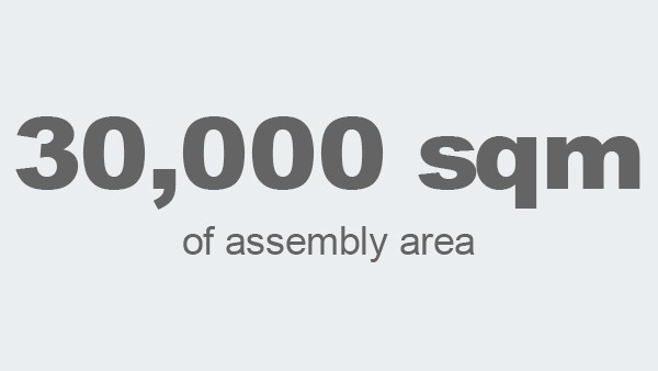 A total of 30,000 m² of assembly space