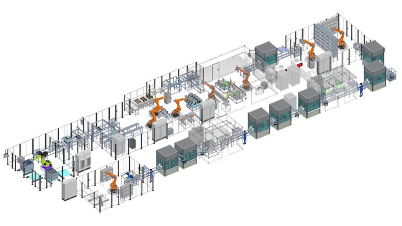 Efficient production facilities for battery modules and packs