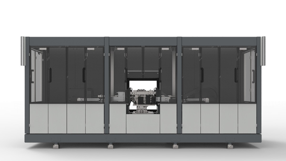 Modular testing systems for transmissions, hybrid modules and electric drive systems for axles